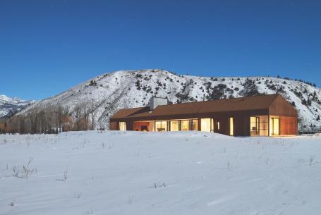 High-performance home exterior of Dogtrot, in Jackson Hole, Wyo.