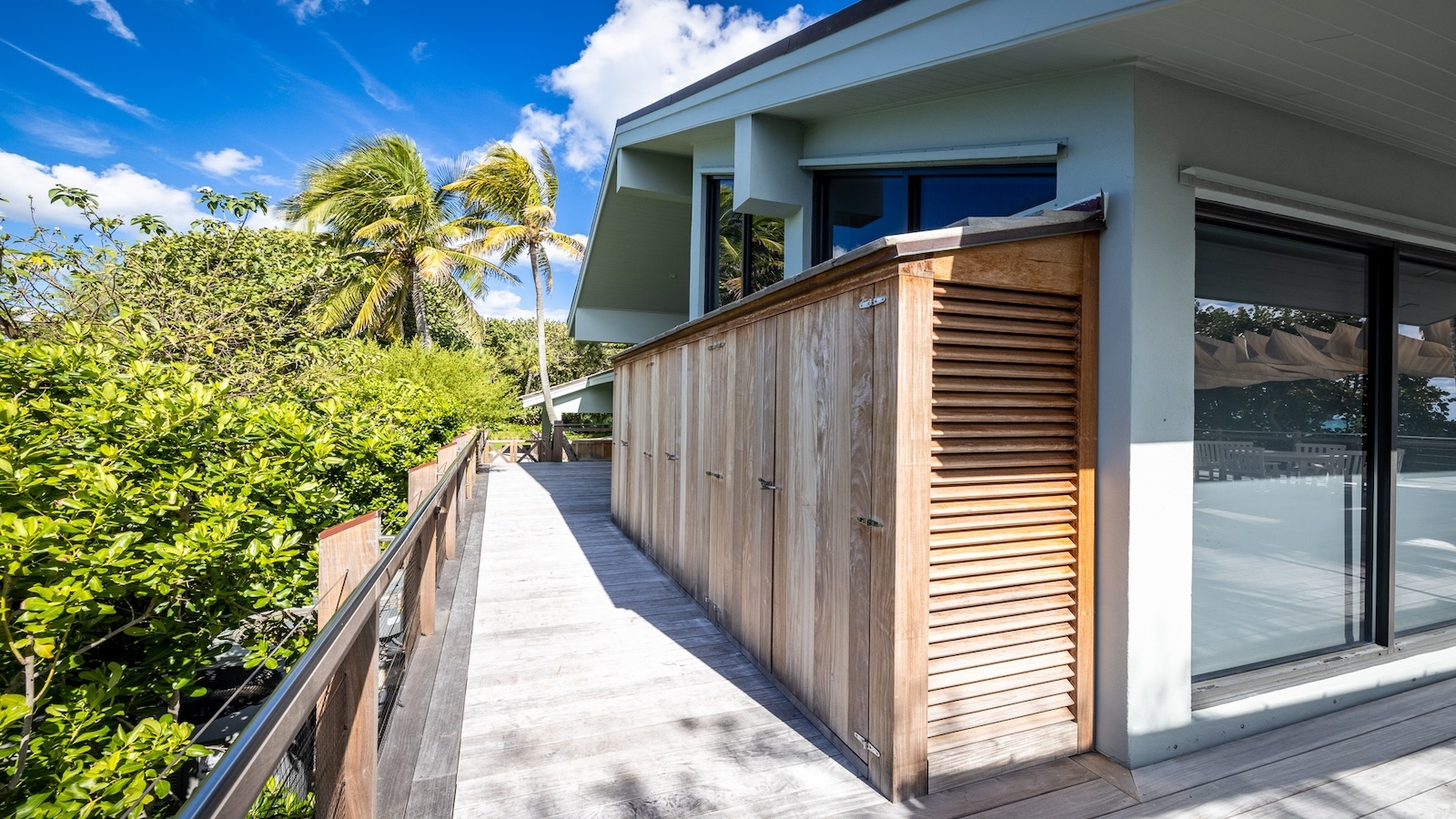 View of outdoor storage on the deck