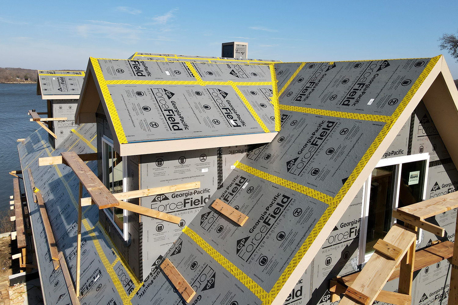 Help eliminate the steps of applying house wrap and roof underlayment with ForceField® Weather Barrier System.