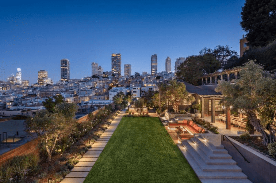 Luxury backyard with pool in San Francisco